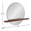 Miroir rond rose avec tablettes