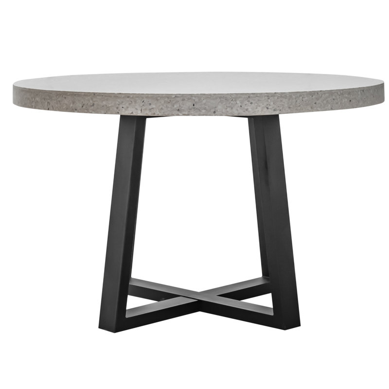 Table de salle à manger en béton Sherril, Gris clair
