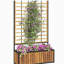 Lit de jardin surélevé en bois avec treillis-125534182