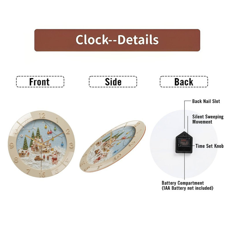 Horloge murale en verre 12 po