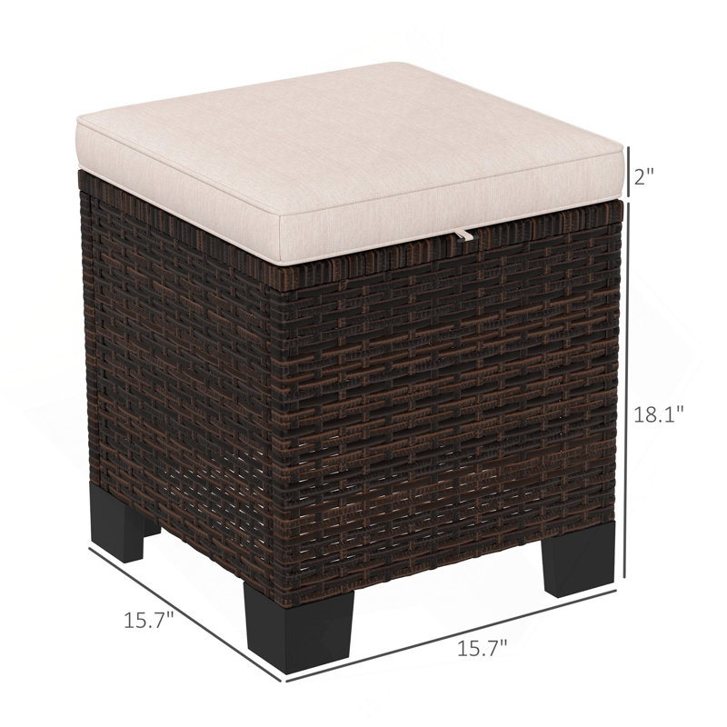 Ensemble de 2 cubes de repose-pieds d'extérieur, Cream White