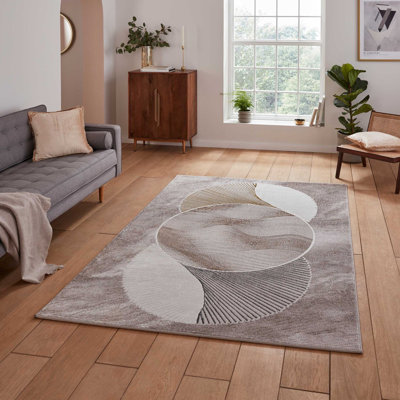 Creation area rug Machine Woven Rectangle Gold