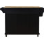 Chariot de cuisine en bois massif de 51,5 po avec roulettes verrouillables Ken-67115716