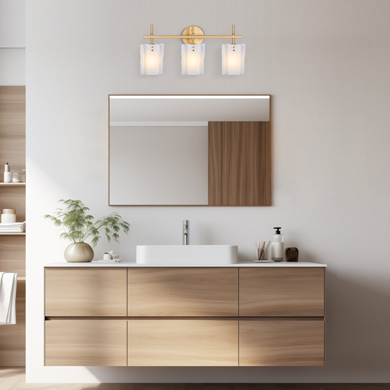 Éclairage de salle de bain 3 lumières à intensité variable pour salle de bain, Blanc
