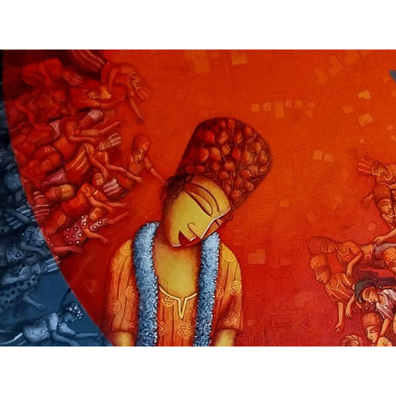 Méditation de l'unité | Acrylique sur toile | Par Samir Sarkar