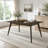 Mid-Century Modern 5-Piece Dining Set, Rectangular Table with 4 Upholstered Chairs，Dark Walnut Finish