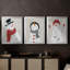 Festive Snowman I - Toile tendue avec châssis sur mesure - 3 pièces-462137912-462137916