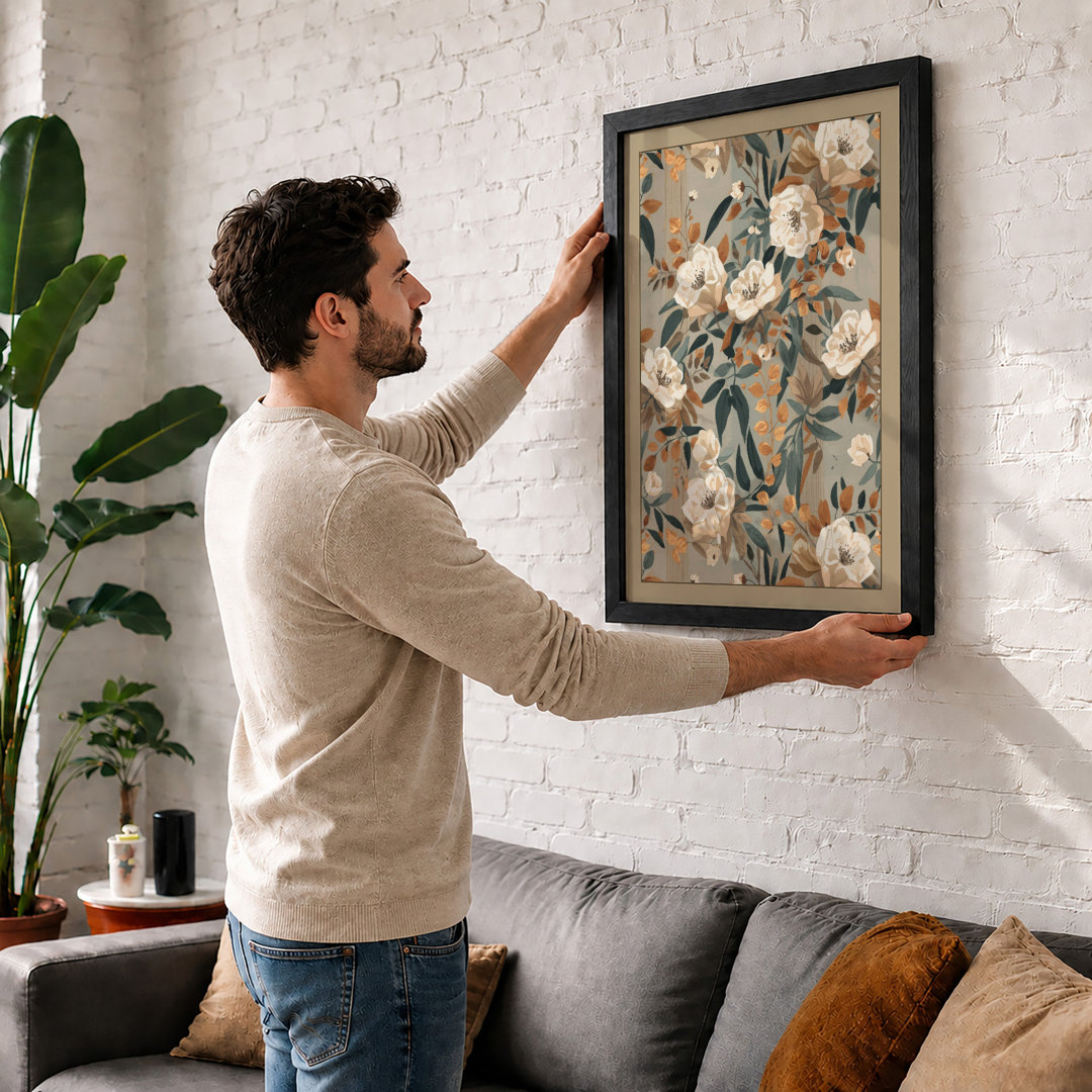 Blooms on Warm Earth Botanical - Framed Print