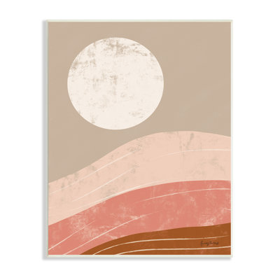 «Desert Sun Over Abstract Mountain Landscape» en terre cuite, art mural par Becky Thorns