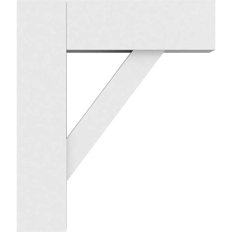 3"W x 12"D x 14"H Standard Traditional Architectural Grade PVC Bracket with Block Ends, 14"H x 3"W x 12"D