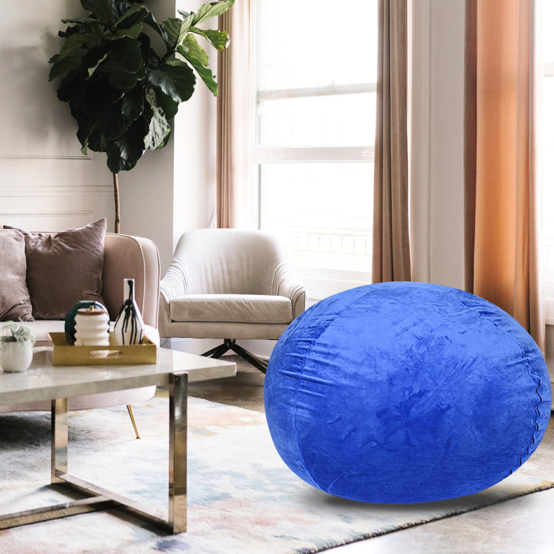 Fauteuil à billes bleu en velours 4 pi - pour et avec un look tendance