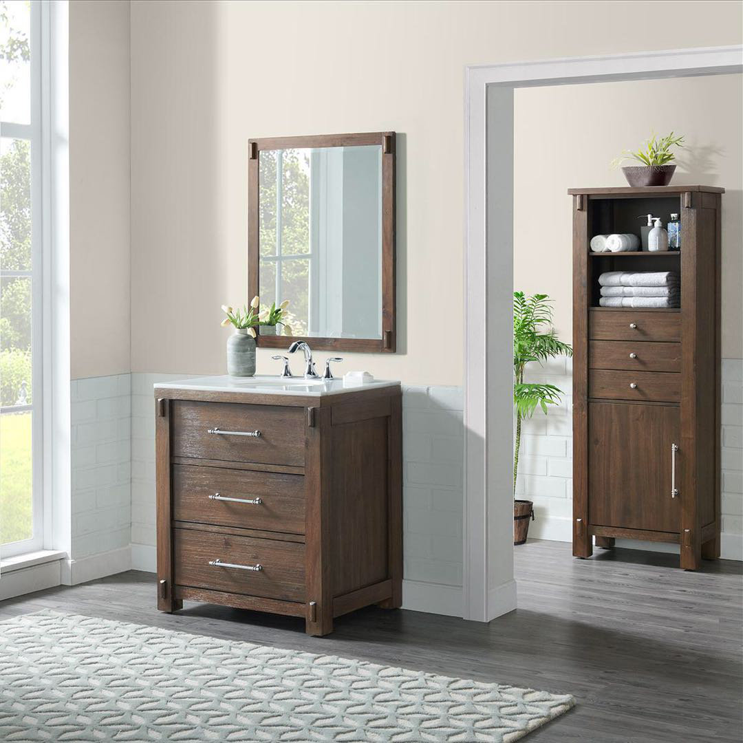 August Grove® Asellus 30 po X P 22 po D BAIN DE VANITÉ EN NOYER AVEC ...