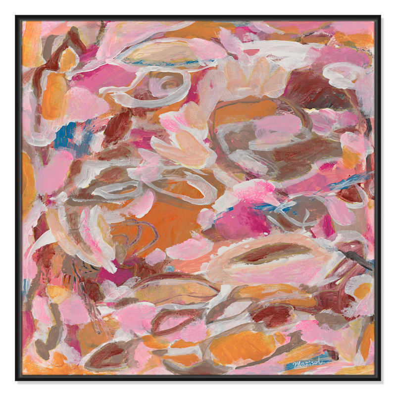 Impression romantique romantique à carreaux par Marisol Evora, H 37,5 po x l 37,5 po, Noir