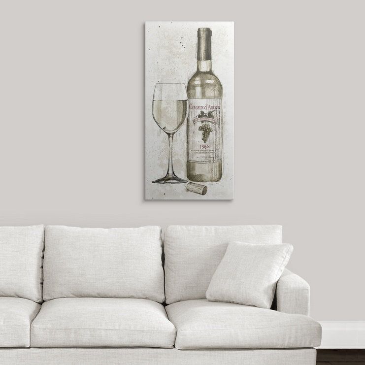 «Pencil Wine II» par Avery Tillmon, impression, Cadre noir, H 56 po x l 32 po x P 1 po
