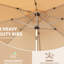 Parasol de plage 10 pi - Housse de protection pour table d'extérieur beige - Housse