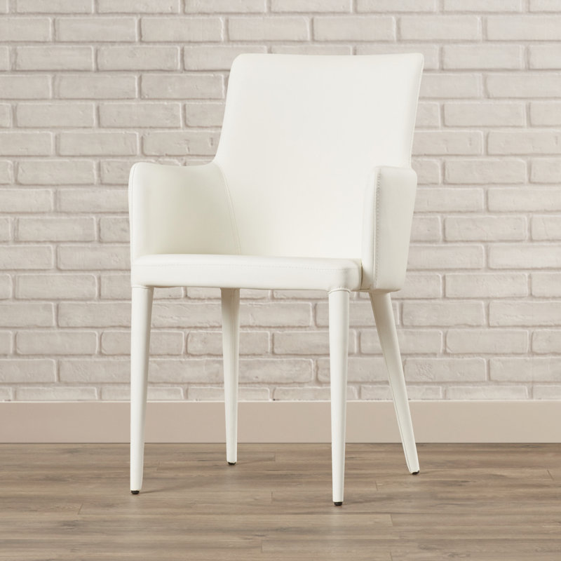 20'' H Metal Armchair, White Velvet