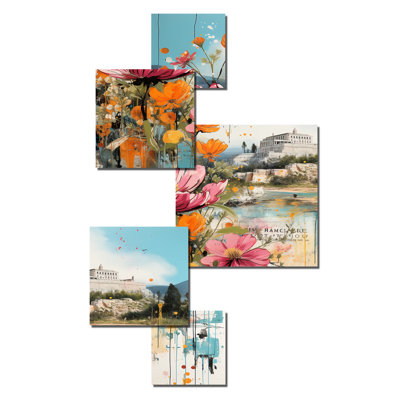 Ancient Ruins Athens II - Athens Square Wall Art Set Of 5