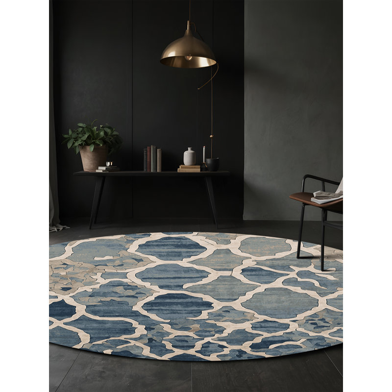Tapis bleu soyeux et moelleux, Rectangle 4 pi x 6 pi