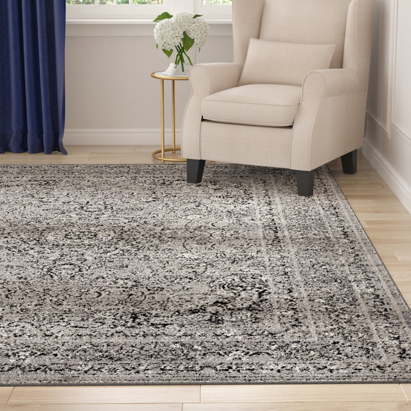 Tapis oriental gris Blocher, Rectangle 7 pi 10 po x 10 pi 6 po
