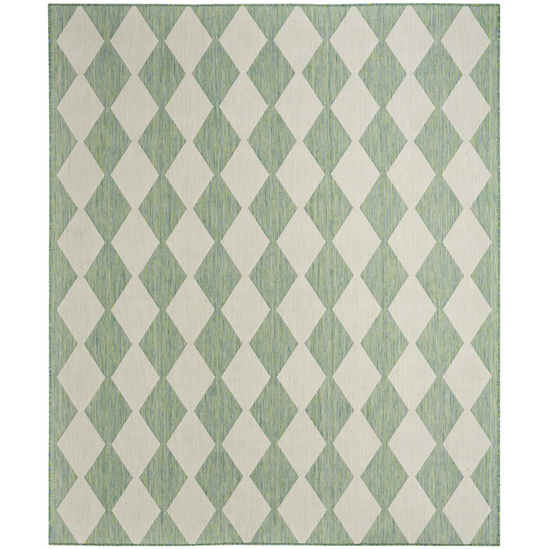 Positano Indoor/Outdoor Area Rug, Rectangle 9' x 12', Blue Green
