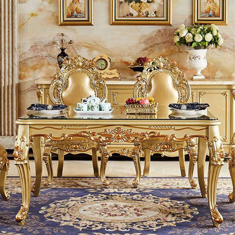 Deluxe Solid Wood Rectangular Dining Table Sets, 29.9"H x 55.1"L x 31.5"W