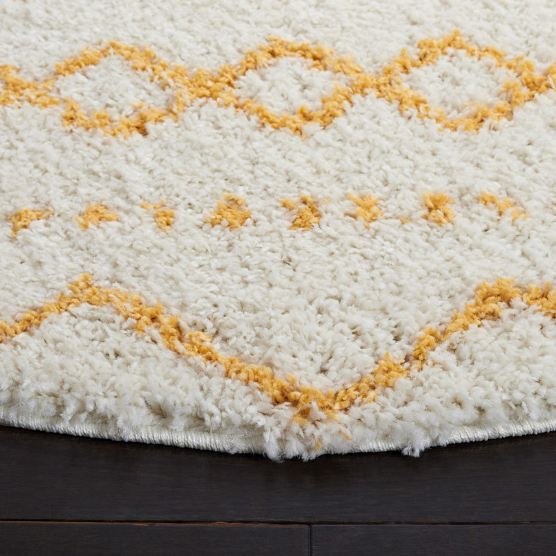 Tapis à chevrons Develin Performance, Rectangle 9 pi x 12 pi, Ivory/Yellow
