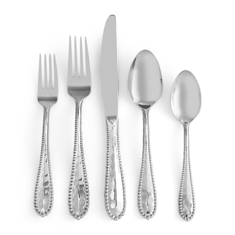 Molten 5 - Piece Stainless Steel Flatware Set - Service for 1, Silver