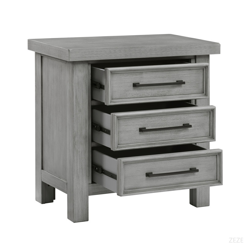 Armoire de chevet transitionnelle 3 pièces