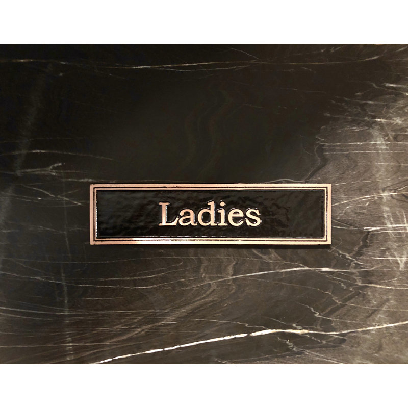 Enseigne à toilettes ladies Contemporary, Noir / or
