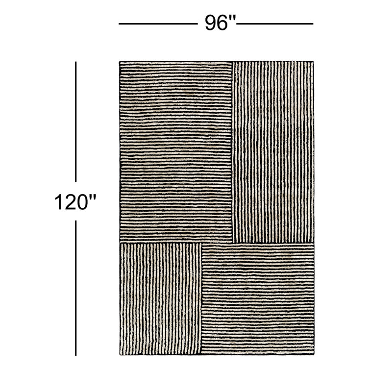 Balos Hand Tufted Black/Ivory Rug