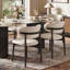 Chaises de salle à manger modernes de style Mid-Century beige, chaises de cuisine en bois de chêne massif noir pour la salle à manger, lin en coton blanc cassé, aucun assemblage requis-716670286