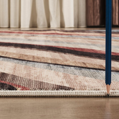 Multicolor Area Rug Measuring 7 Ft. 10 In. X 6 In., Contemporary Design For High Traffic Areas, Comfort And Pet Compatibility With , Style