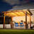 13.1Ft X 7.7Ft Wood Outdoor BBQ Grill Gazebo With Metal Roof, Grill Station & Bar