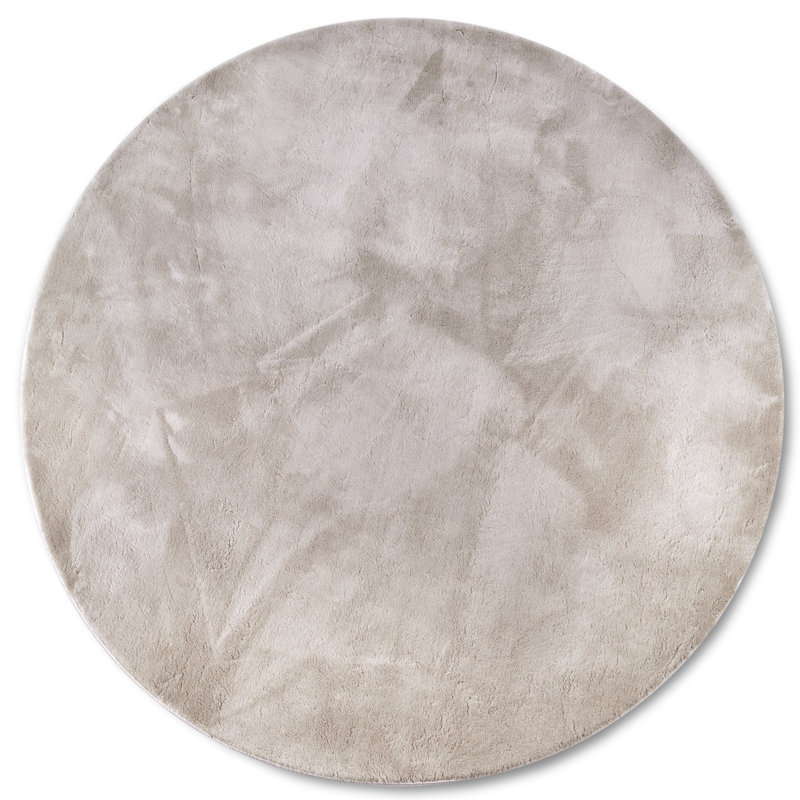 , Light grey Leon high pile rug, Round 200cm