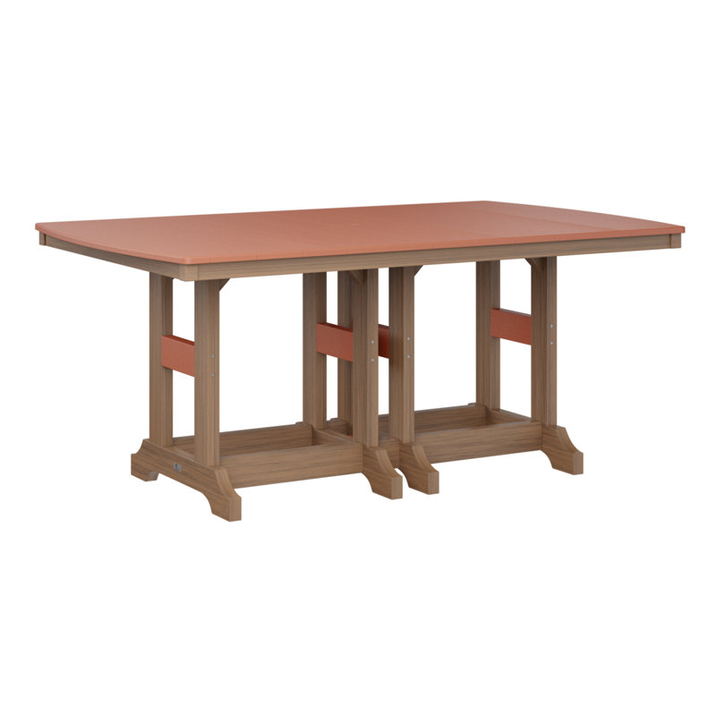 Garden Classic Outdoor Bar Table, Antique Mahogany, 39.5" H x 72" W x 44" D, Mango Orange