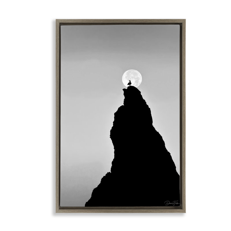 Silhouette d'oiseau sur toile encadrée par Dennis Frates, Cadre flottant orme Montalcino, H 25 po x l 17 po