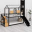 Lit superposé en métal avec glissière et escalier de rangement-1925749856
