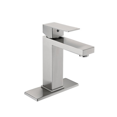 Robinet de meuble-lavabo moderne, robinet d'eau chaude et froide à poignée simple avec bonde escamotable