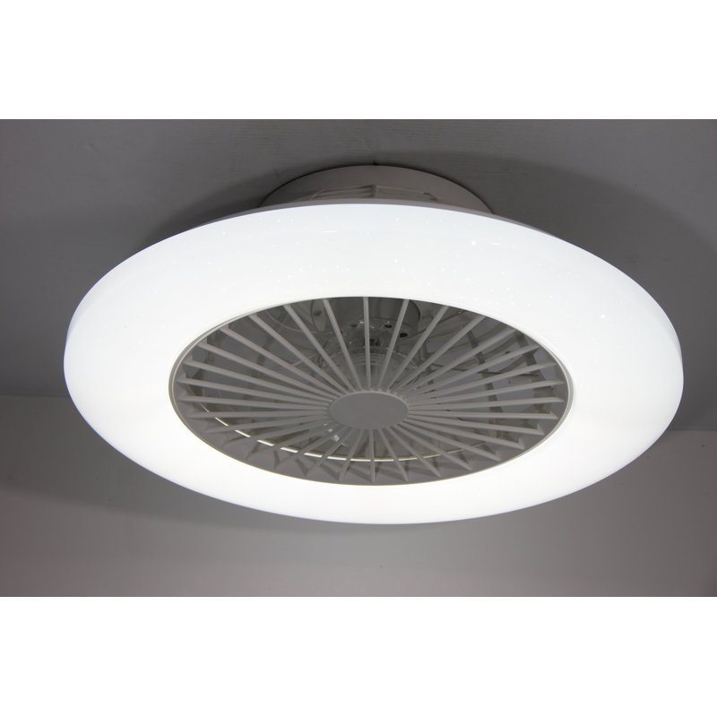 Crystiana Ceiling Fan with LED Lights, White
