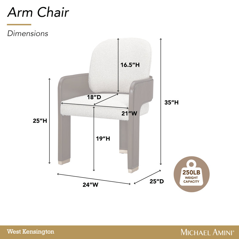 West Kensington Dining Arm Chair - Sea Salt Caramel, Espresso Wood