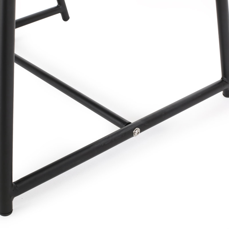 Modern Iron Side Table, Matte Black