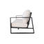 Canapé d'extérieur moderne en aluminium 3 places avec coussins en toile blancs résistants aux intempéries - Structure noire
