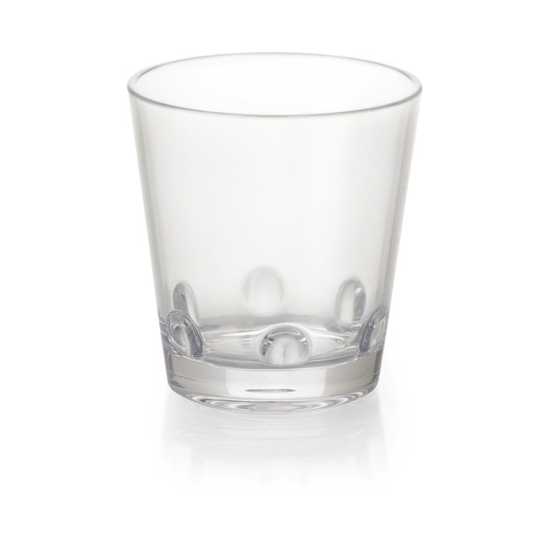 Verre à whisky empilable en plastique empilable sans BPA GET, transparent (ensemble de 12), 9 oz
