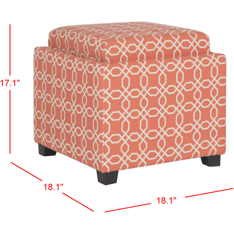 Sedat Upholstered Ottoman, Orange