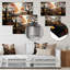 Cozy village in Autumn Moonlit I - Art mural en métal City Art Deco-1528827813
