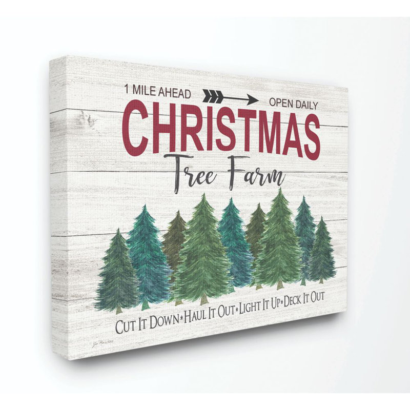 «Christmas Tree Farm», reproduction d'art textuel, Toile tendue, H 16 po x l 20 po