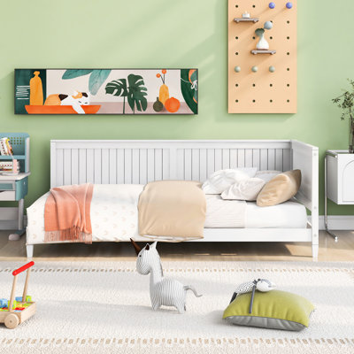 Lit de jour simple en bois / blanc - Design classique avec accoudoirs et polyvalent pour la décoration de la maison