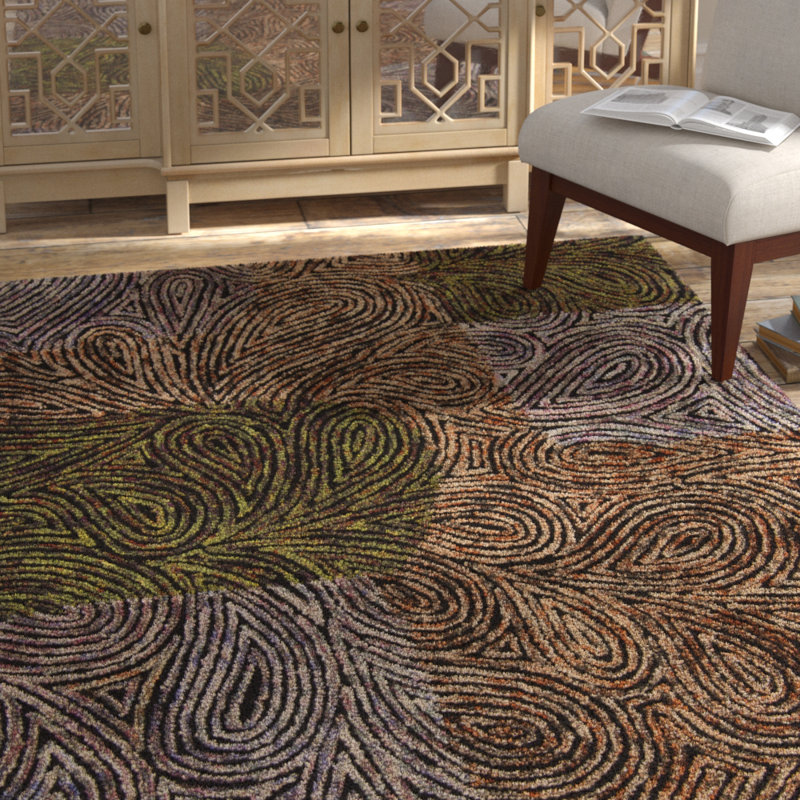 Humansville Wool Abstract Indoor Rug, Rectangle 5' x 7'6"