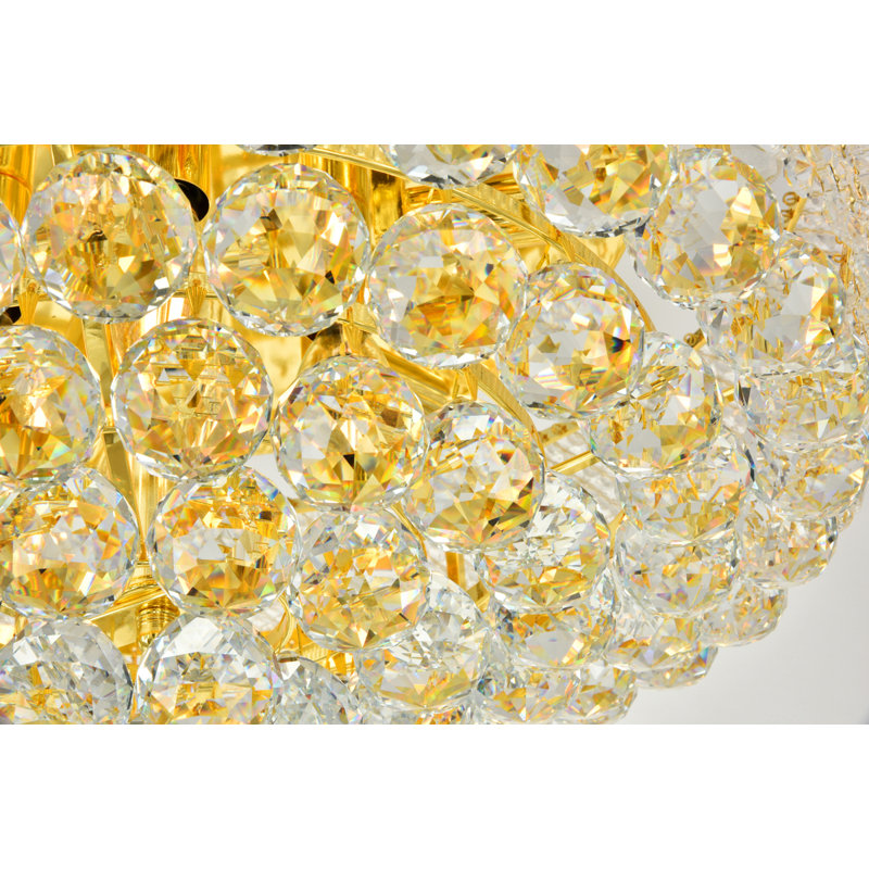 Devan Candle Style Chandelier, 10 Lights, Gold, 10" H x 20" W x 20" D