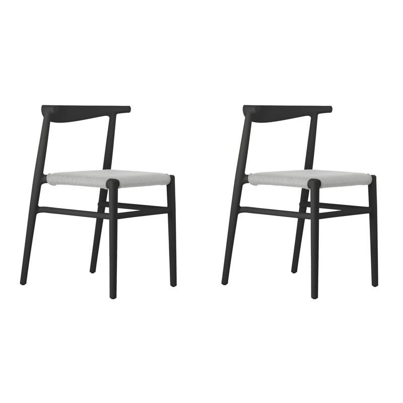 Joi Twenty Stackable Indoor-Outdoor Chair (Set of 2), Black, Sand